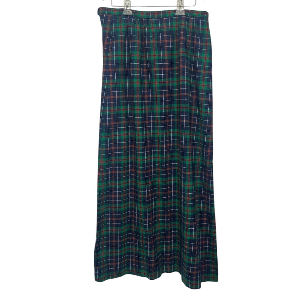 Pendleton Plaid Maxi Skirt - Blue and Green